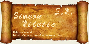 Simeon Miletić vizit kartica